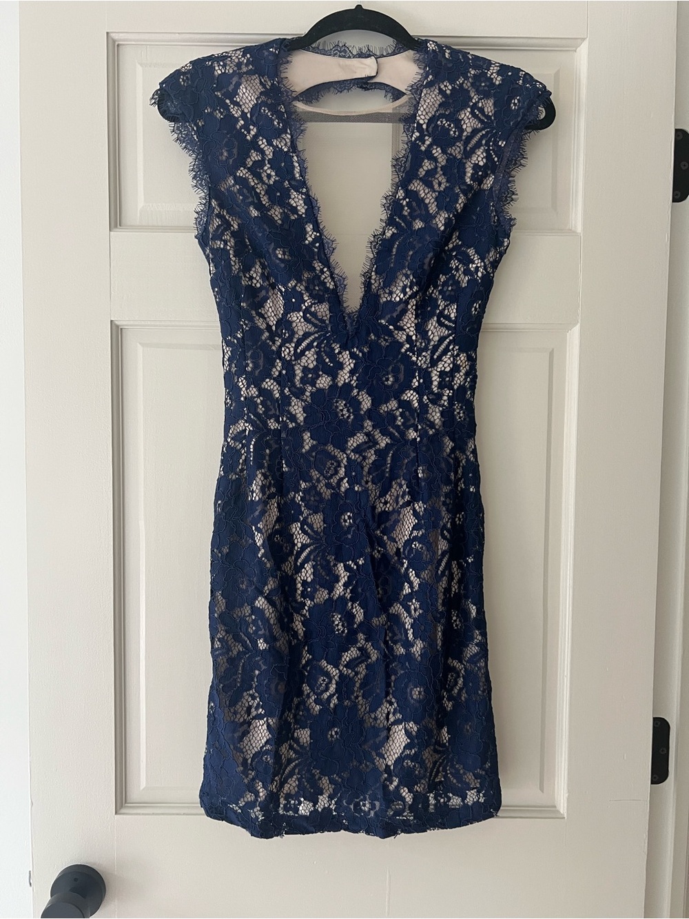 Aiden Navy Blue Lace Mini Dress
